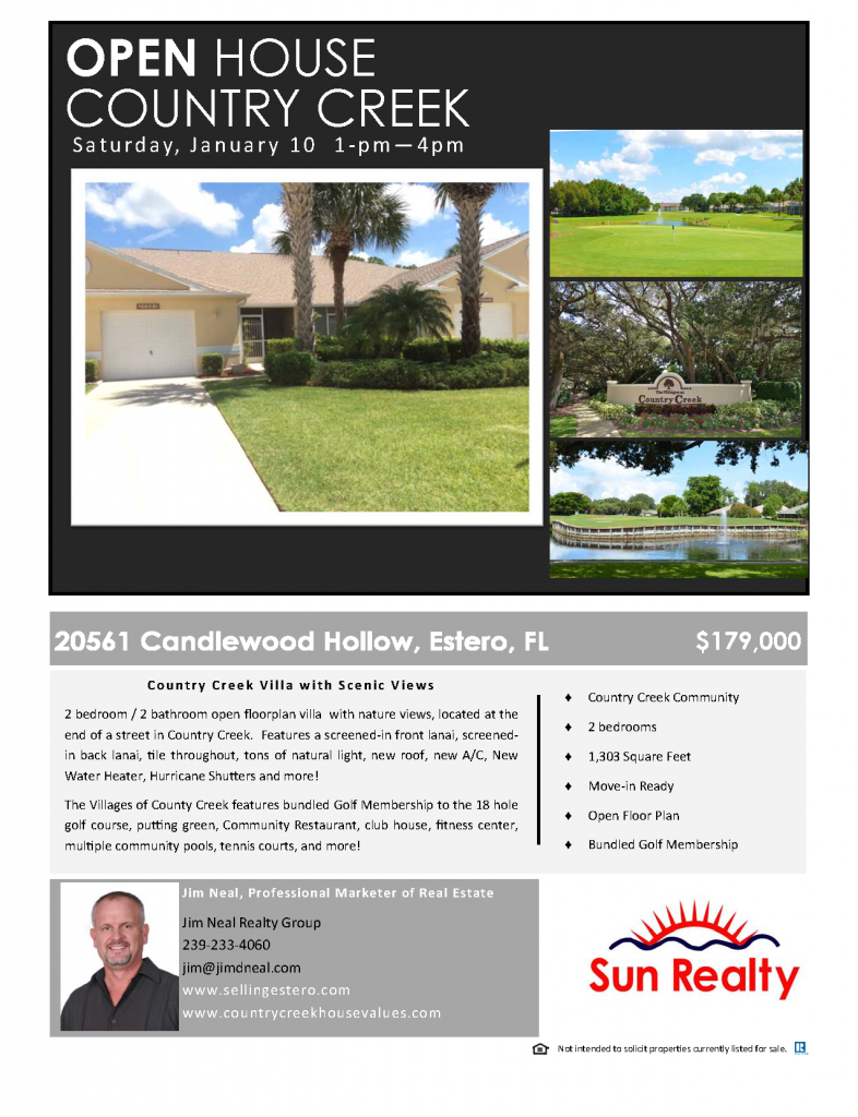 Estero Open House - 20561 Candlewood Hollow - 1-10-15